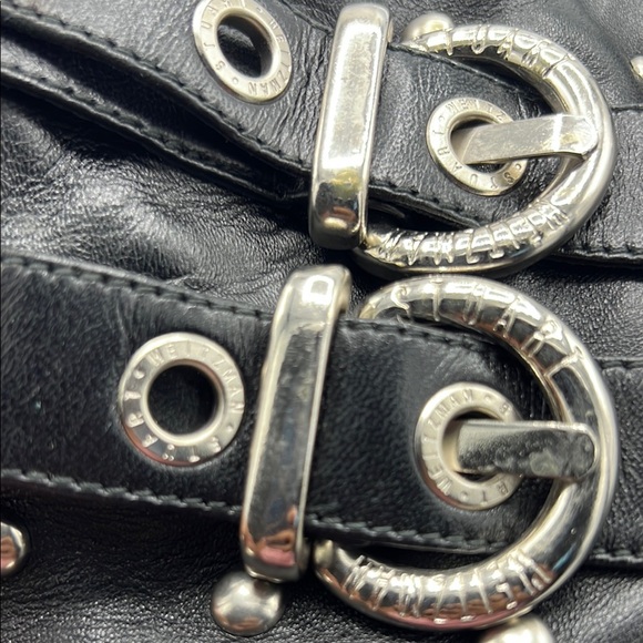 Stuart Weitzman Black Leather and Silver Studded Details - Picture 8 of 11